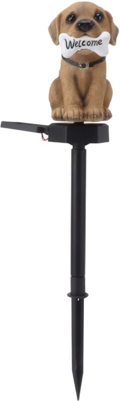 Solarleuchten mit Cartoon-Motiv, Willkommensschild, Hunde-Gartenbeleuchtung, dekorative Landschaftsbeleuchtung für Terra...