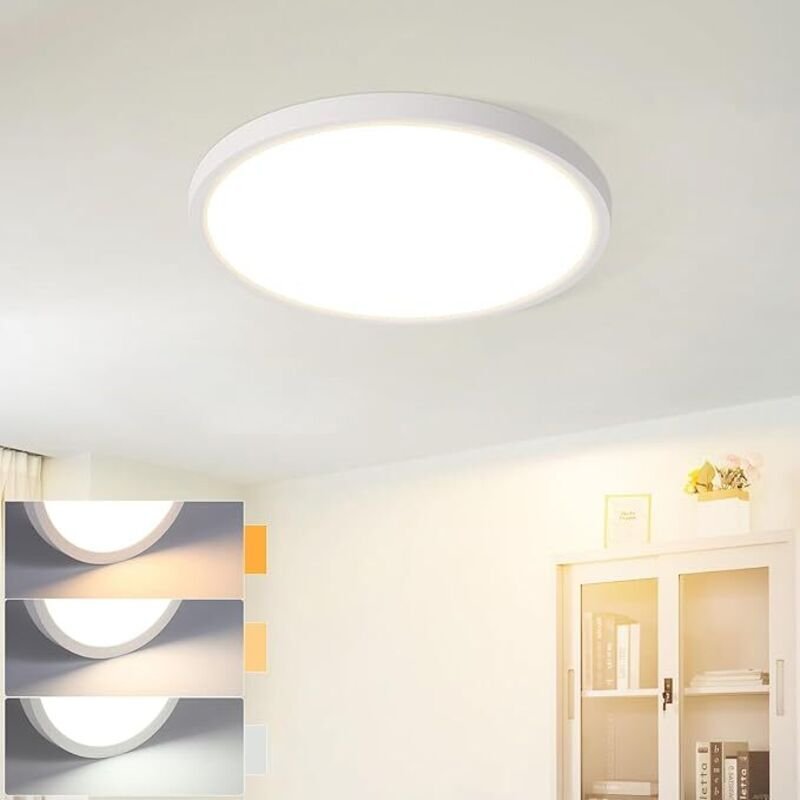 Deckenlampe led Deckenleuchte Flach - Schlafzimmerlampe 18CM Badezimmerlampe 15W Küchenlampe Schlafzimmer weiß Deckenbel...