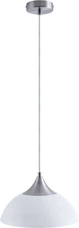 Paco Home Pendelleuchte Hängelampe Esszimmer Esstischlampe 1,5m Textilkabel Kürzbar E27 Weiß/Alu gebürstet, Milchig A60 ...