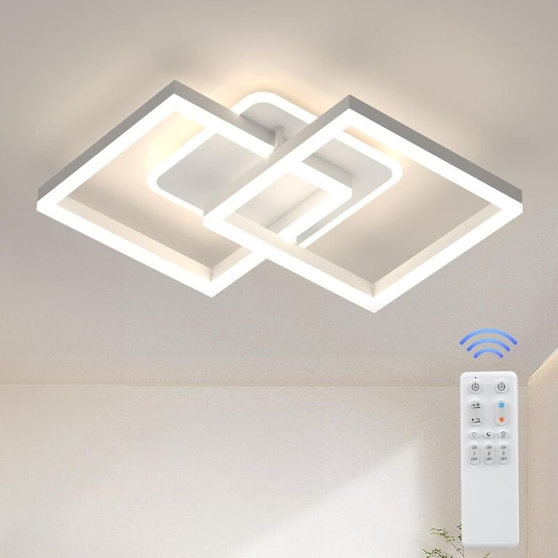 Modlicht LED Deckenlamape Wohnzimmer Modern Geometrisch, 40W Wohnzimmerlampe mit Fernbedienung Stufenlos Dimmbar 3000-65...