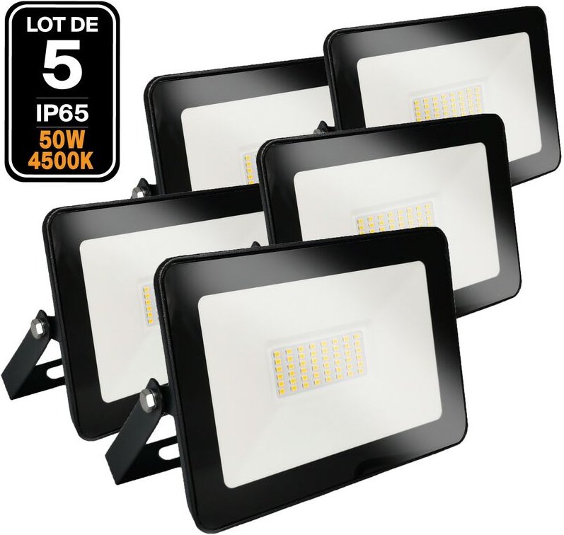 Europalamp - 5 Fluter led 50W Ipad Neutralweiß 4000K Hohe Helligkeit