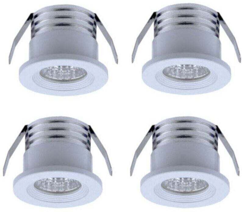 Set mit 4 Mini-LED-Einbaustrahlern, 3 W, warmweiß