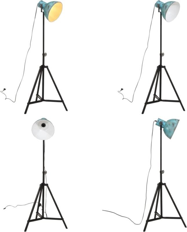 Stehleuchte 25 W Blau 61x61x90/150 cm E27 - Industrielampen - Stehlampe - Metallleuchte - Blaue Leuchte - Wohnraumbeleuc...