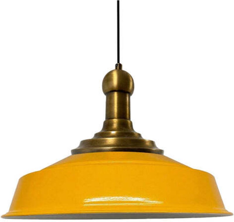 Thumbnail - Handbemalte Industrielle Hängeleuchte aus Gelb Metall – Vintage-Kronleuchter E27 Ø41 cm für Wohnzimmer, Schlafzimmer Ode...