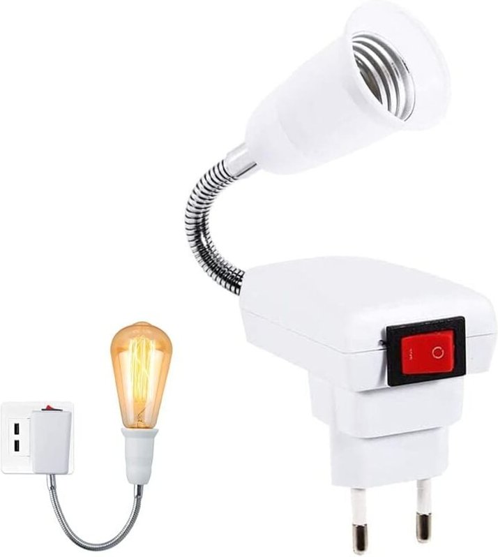SJLERST E27-Fassung mit kabellosem Schalter, 360 Grad verstellbare LED-Glühbirne, Türleuchte für Büro, Schlafzimmer, Küc...