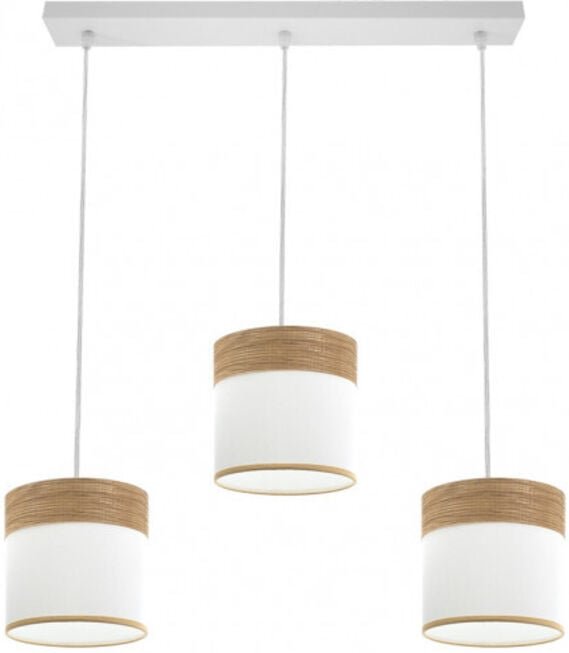 Cloe 3xe27 weiß/weiß/helles Holz regx60x16 cm