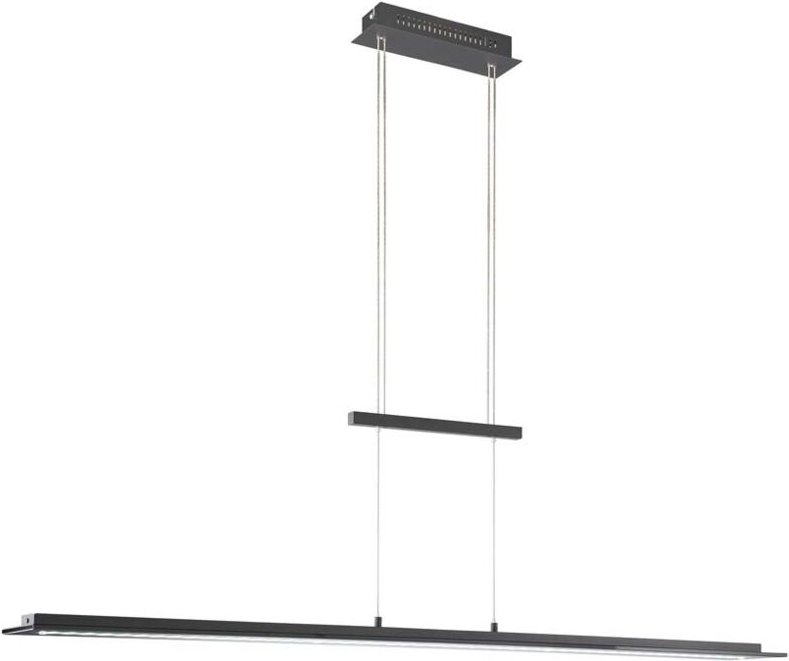 Thumbnail - Fischer & Honsel 60865 Hängeleuchte BILL LED 1x28W Metall sandschwarz, Glas rauchfarben teilsatiniert L:145cm B:16cm 270...
