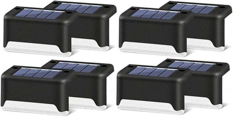 Set mit 16 wasserdichten LED-Solar-Treppenleuchten für den Außenbereich – geeignet für Treppen, Stufen, Zäune, Gärten, T...