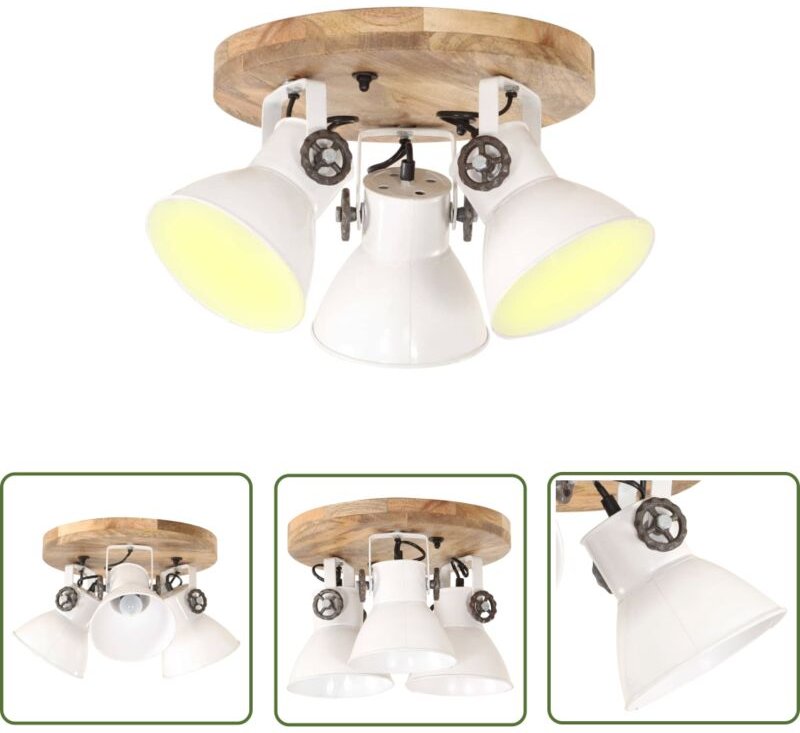 The Living Store Deckenlampe Industriestil 25 W Weiß 42x27 cm E27 - Industrielampen - Deckenleuchten - Wohnraumbeleuchtu...