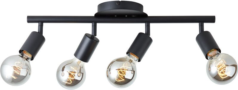 Brilliant - Lampe Tiffany Strahlerrohr 4flg schwarz matt schwarz 4x A60, E27, 28 w