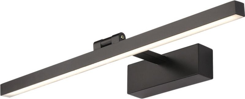 Led Badspiegelleuchte 50cm, 12W, Badwandleuchte 180° Drehbar, Moderne Badspiegelleuchte, Warmweiß 3000K, Schwarz - RWBad...