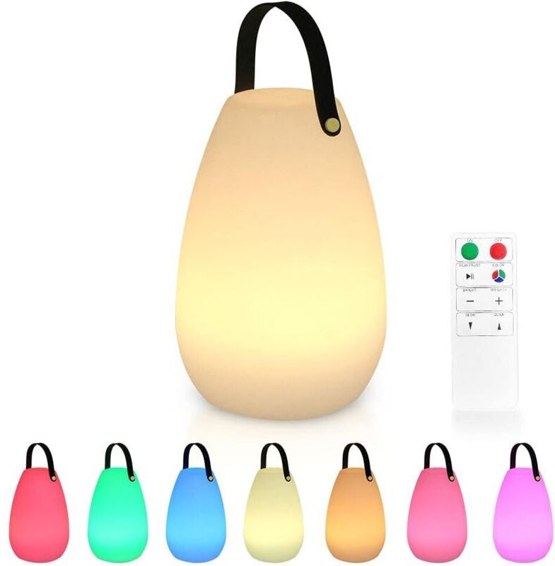 Große, wiederaufladbare Outdoor-Tischleuchte mit Fernbedienung – wasserdicht, kabellos, wiederaufladbar, dimmbar