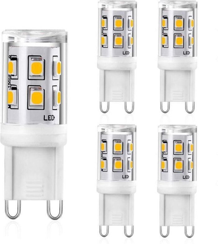 G9 LED-Lampe, 2 W, entspricht 20 W, 25 W, G9-Halogen, 300 lm, warmweiß, 3000 K, G9-LED-Lampe, CRI 83, 360-Grad-Winkel, A...