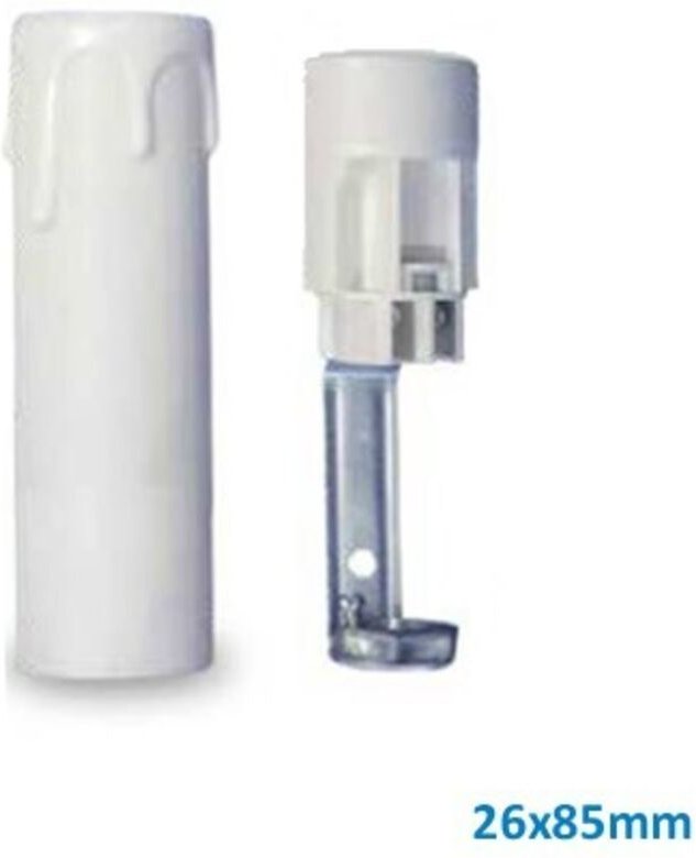 GSC - Lampenfassung + Kerzenabdeckung E14 26x85mm weiß 2203326