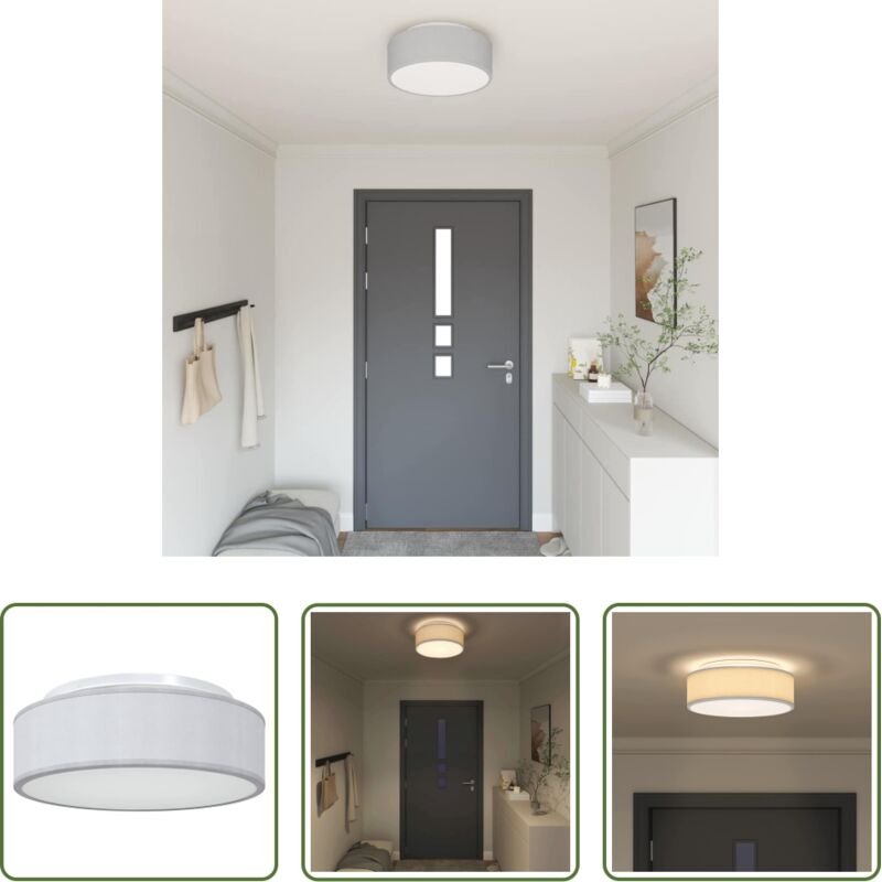 Spots - Deckenlampe mit Strahlern Grau 38 x 38 x 13,5 cm Stoff