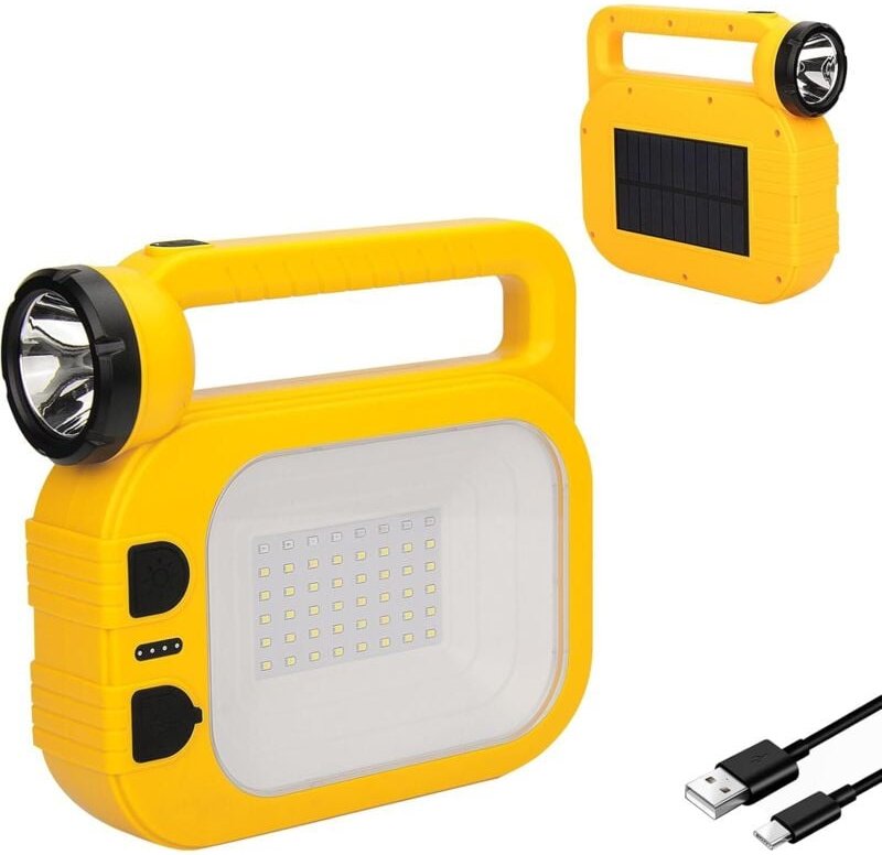 CCYKXA Wiederaufladbare Solar-Campinglampe, dimmbar, verschiedene Modi, Zeltleuchte mit 2400-mAh-Powerbank, Campingzubeh...