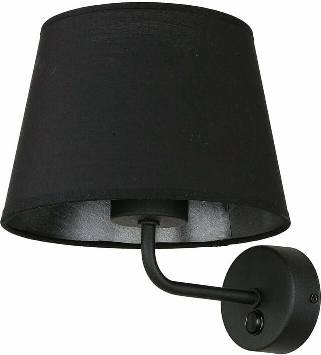 Licht-erlebnisse - Wandlampe mit Schalter Schwarz Stoffschirm maja Wandleuchte Schlafzimmer