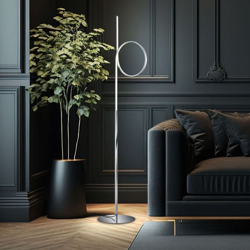 Led Steh Leuchte Gästezimmer Stand Lampe Chrom Strahler gebogen dimmer trio Leuchten 476412506