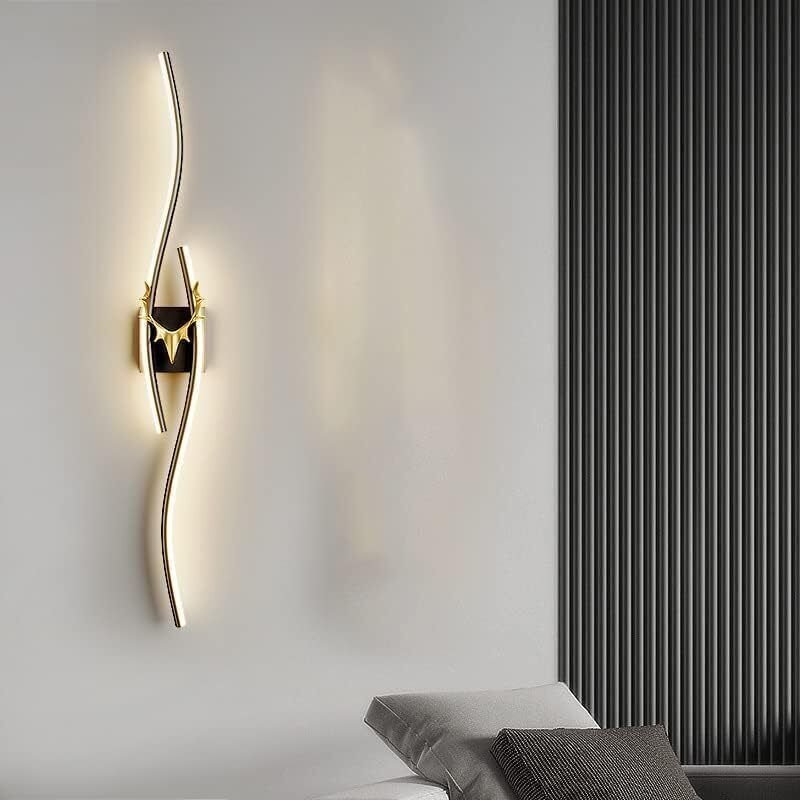Luxuriöse, moderne LED-Wandleuchte mit goldenem Hirschgeweihmotiv, schwarz, warmweiß (3000 K), für Schlafzimmer, Wohnzim...