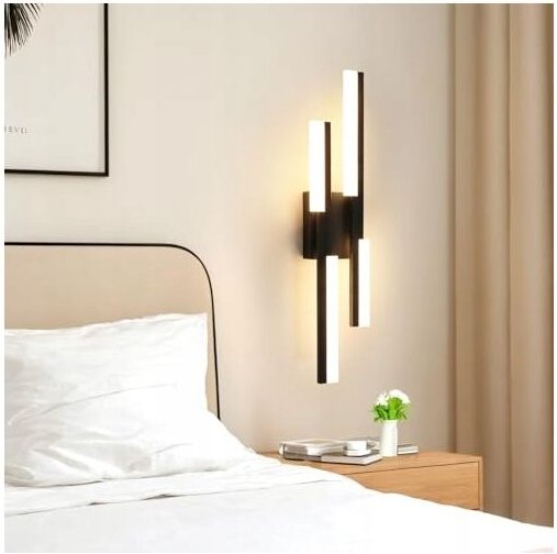 Comely - 12W LED-Innenwandleuchte, Schwarze Moderne LED-Wandlampe, Innenwandleuchte für Wohnzimmer, Schlafzimmer, Treppe...