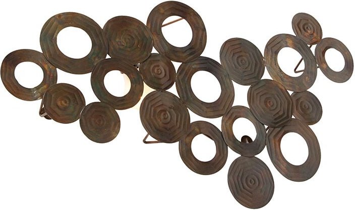 Art Deco Wandleuchte Kupfer 77 cm - Kreise