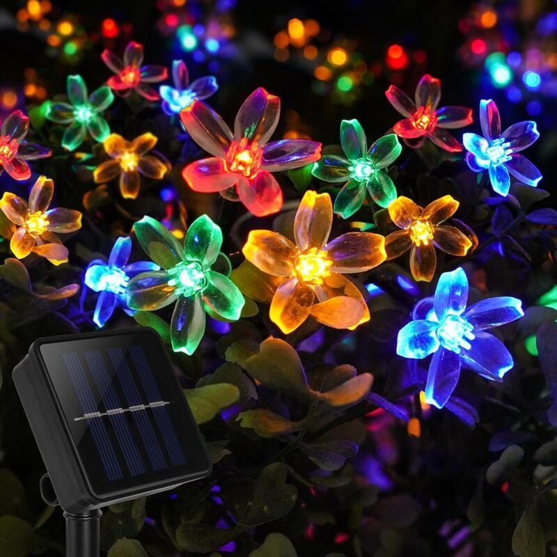 Lichterkette für draußen, 12 m, 100 LEDs, Solar-Lichterkette für draußen, 8 Modi, IP65, wasserdicht, für Garten, Terrass...