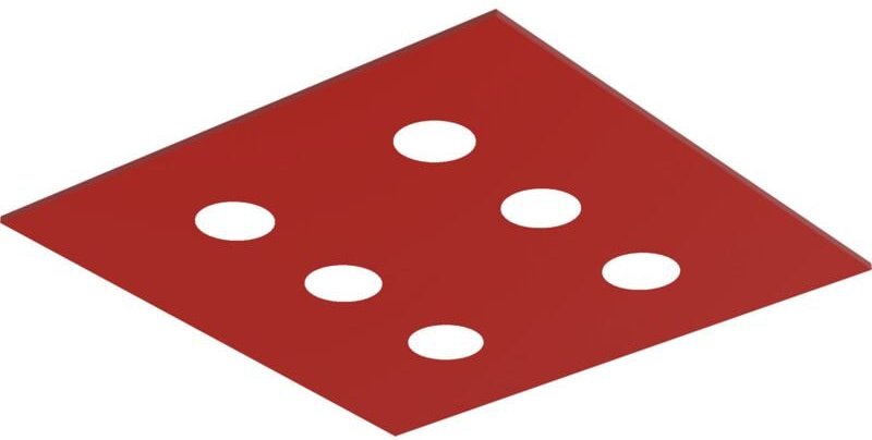 Thumbnail - River Square 6x Plafoniera Monocolore Lucido