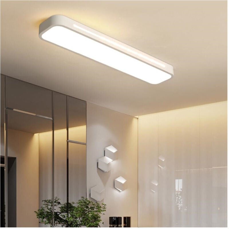 Trade Shop Traesio - Trade Shop - LED-Deckenleuchte, 18 w, weiß, rechteckig, modernes Streifenlicht, 4000 k, 50194 -