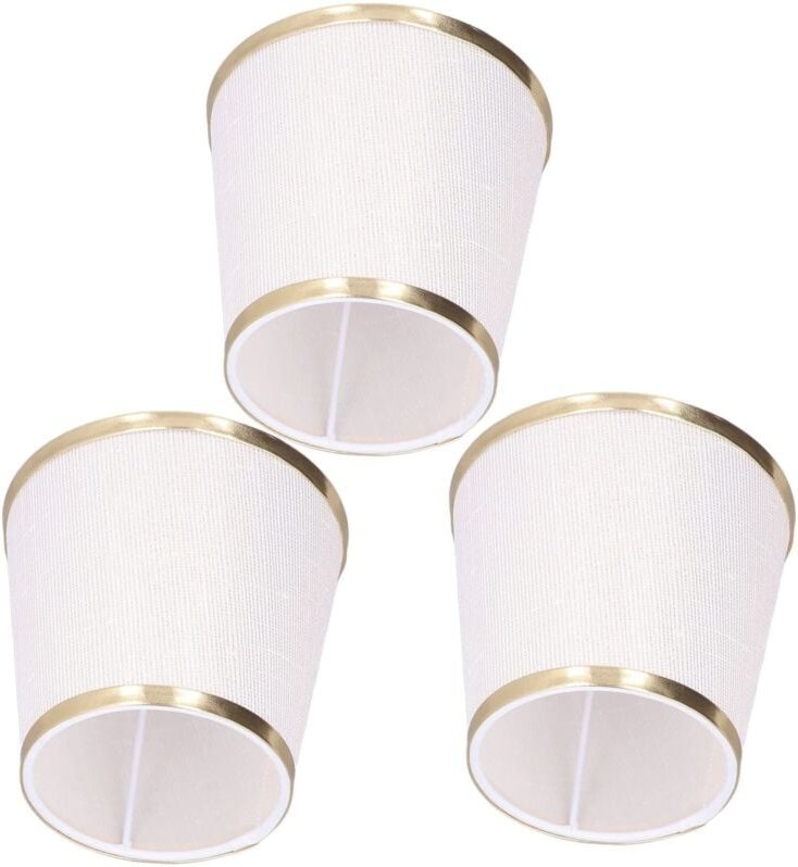 Tonnenförmige Deckenlampenschirme, E14, 3er-Pack, hochlichtdurchlässige Stofflampenschirme für Wohnzimmer und Küche