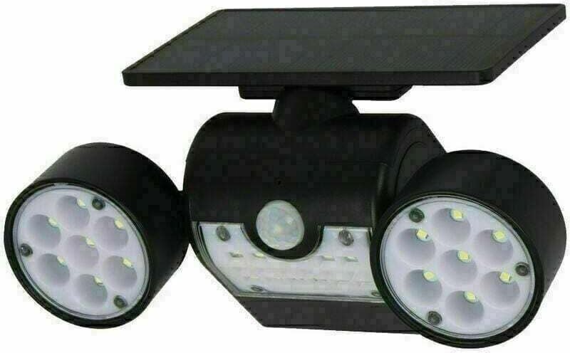 Solar-Sicherheitsleuchte mit Bewegungsmelder, leistungsstarker Außenwandstrahler mit 3 Köpfen,A