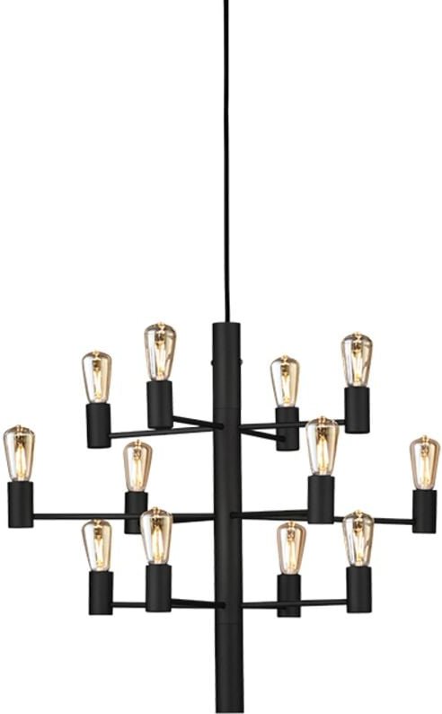 Manola Mehrarm-Pendel-Deckenleuchte Schwarz 12x E14