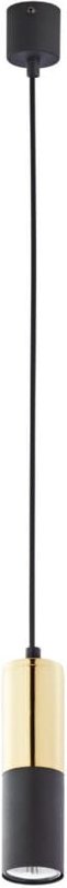 TK Elit Schlanke Pendel-Deckenleuchte Schwarz, Gold 1xGU10