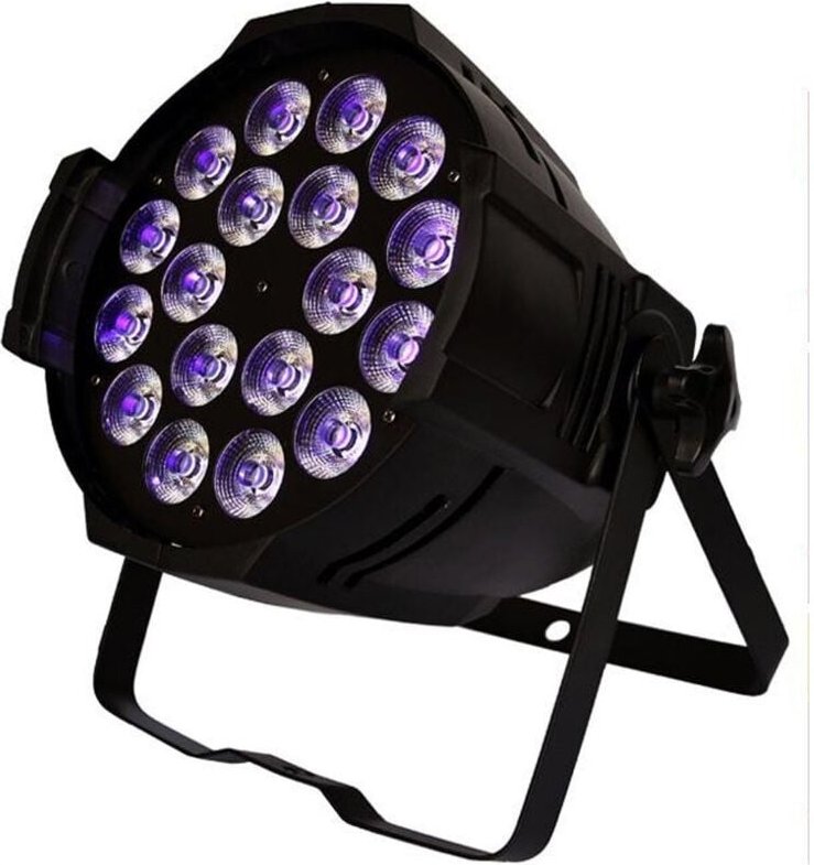 Trade Shop Traesio - Trade Shop - par led rgbwa IP65 dmx 18X18WATT uv 6 in 1 light wood party powercon in -