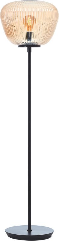 Lampe Kaizen Stehleuchte 140cm amber-bernstein/schwarz matt Metall braun 1x A60, E27, 40 w - Brilliant