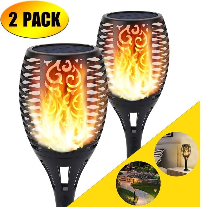 Sale-Solarlicht, Solar-Fackellicht, Flammeneffekt-Lampe, Dekoration, flackernd, 96 LED-Flammenlichter, für Garten-/Hofwe...