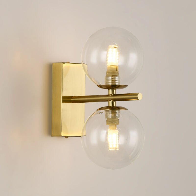 Wandleuchte mit doppelter Glaskugel 'cantha' - 2 x G9