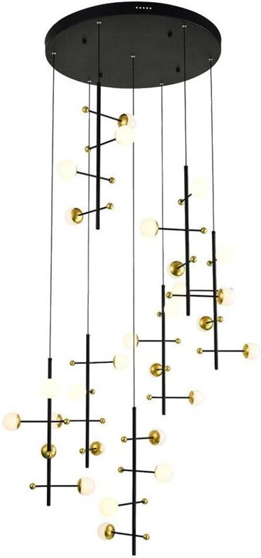 Italux Helmond - Moderner LED-Anhänger Schwarz, Gold, Warmweiß 3000K 4538lm