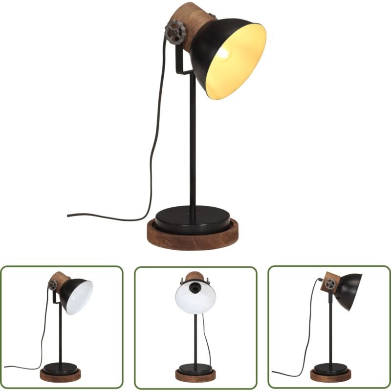 The Living Store Schreibtischlampe 25 W Schwarz 17x17x50 cm E27 - Tischleuchte - Industrielampen - Stehlampe - Wohnraumb...