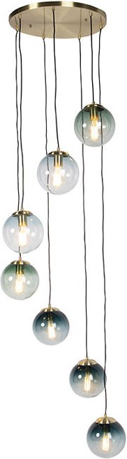 Art Deco Hängelampe Messing 7-Licht - Pallon