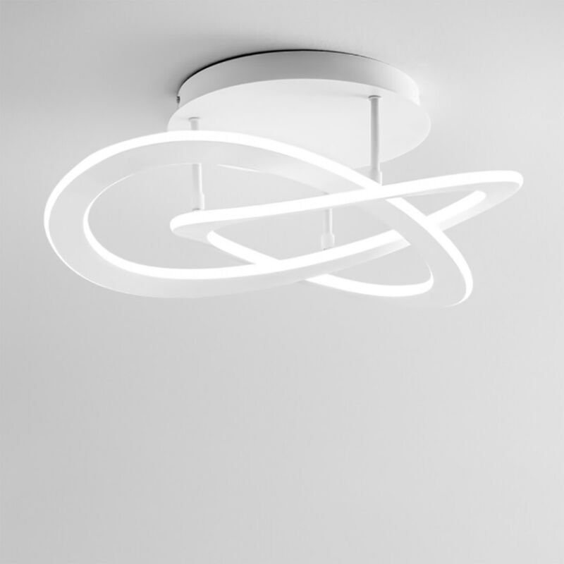 Yara moderne LED-Deckenleuchte 40W dimmbar 3000K warmes Licht, weißes Aluminiumringdesign 60x17cm, 1900lm, integrierte l...