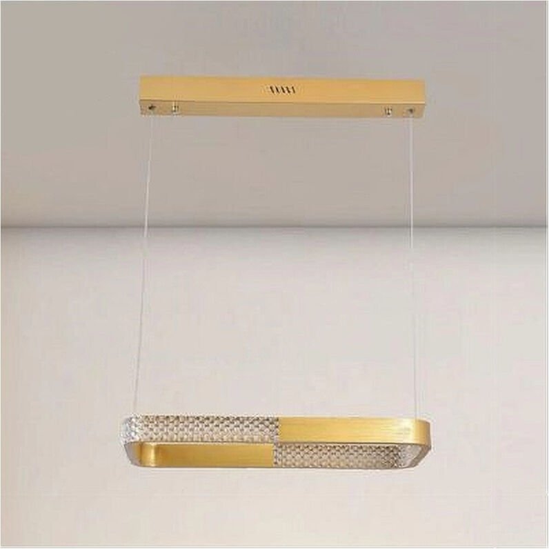 Trade Shop - 28W rechteckige goldkristall-led-pendelleuchte mit fernbedienung 32088 -