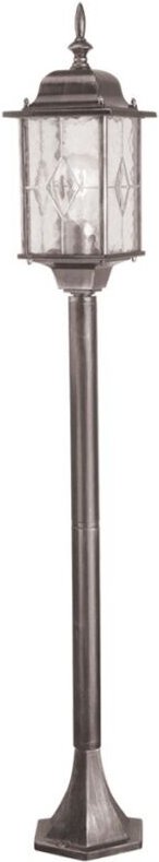 Wexford - 1 leichte Pollerlaterne im Freien Schwarz Silber IP43, E27 - Elstead