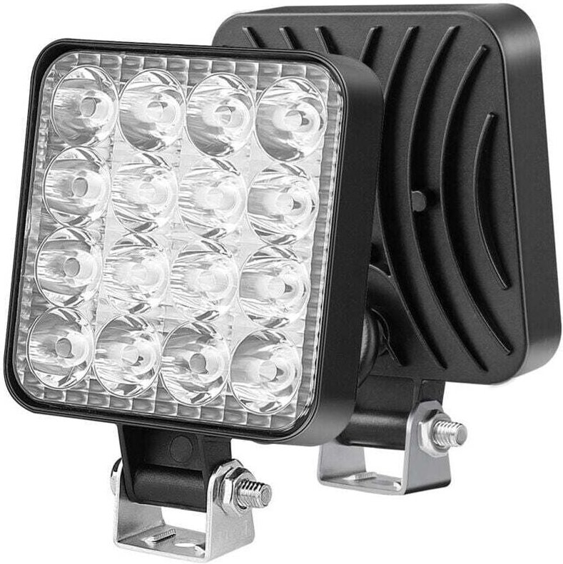 Stück quadratische LED-Arbeitsscheinwerfer, 3,3 Zoll Mini-48-W-12-V-Lampe, Scheinwerfer, Lauflichter für Offroad-Autos, ...