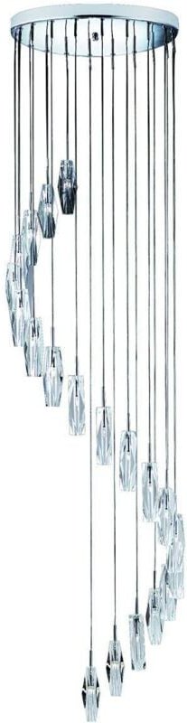 Sculptured Ice - 20 Light Spiral Cluster Anhänger Chrom, K9 Glass Twenty, G4 Bulb - Searchlight