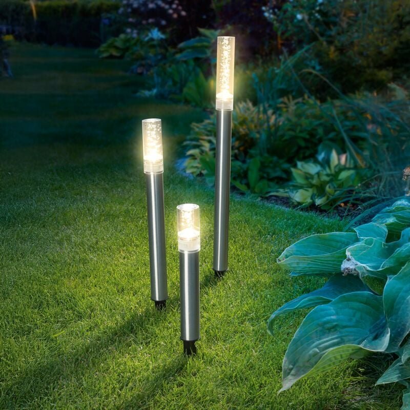 Esotec - Solar Leuchtstäbe Trio Sticks im 3er-Set, warmweiß outdoor metall 102601