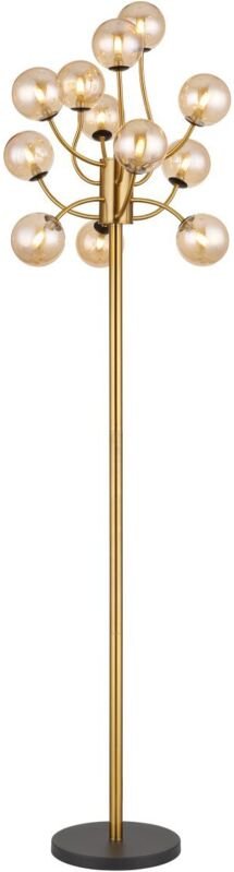 Stehlampe Schlafzimmerlampe Stehleuchte led Glaskugel messing 12 Flammig h 200cm