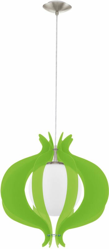 Pendelleuchte Hängelampe Wohnzimmerleuchte Küchenleuchte Esszimmerlampe, Metall Glaskugel grün nickel-matt, E27, H 110 c...