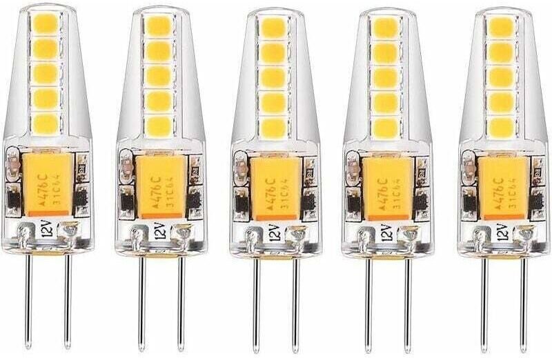 5er-Pack G4-LED-Lampen, neutralweiß (4000 K), 12 V AC/DC, 3 W, 200 lm, Ersatz für 20-W-G4-Halogenlampen. Kein Dimmen, ke...