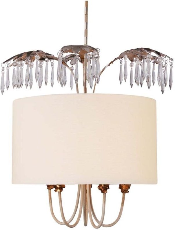 Pendellampe Deckenleuchte Hängelampe Stahl Gold Silber d 55,9 cm Wohnzimmerlampe