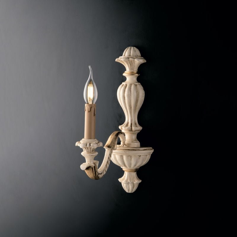 Leonardo - Wandleuchte aus Elfenbeinholz und Blattgold 1 Licht .14 - P.24 - BL180-AP1-AV - Bonetti Illumina